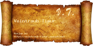 Veintraub Timur névjegykártya